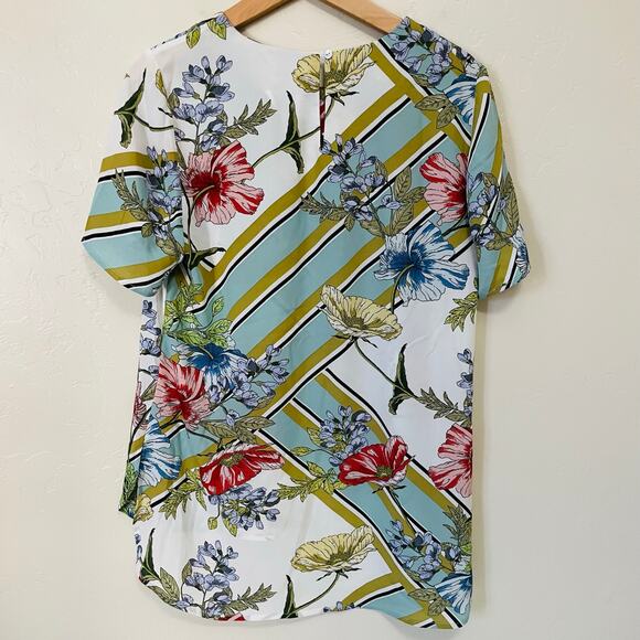 Daniel Rainn Floral Abstract Short Sleeve Blouse NEW - Picture 5 of 9